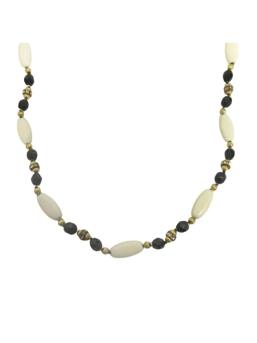 Celine Vintage Long Necklace 132 cm White Black - Picture 2 of 7